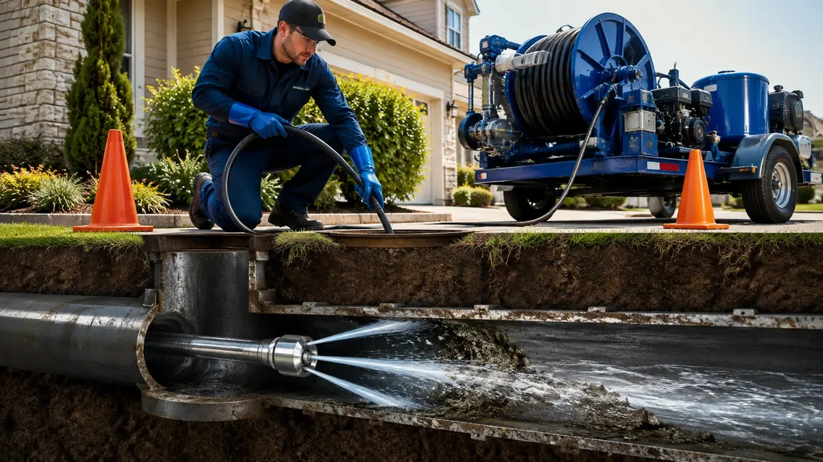 Main Sewer Line Hydro Jet Cleaning in Cedar Ridge
