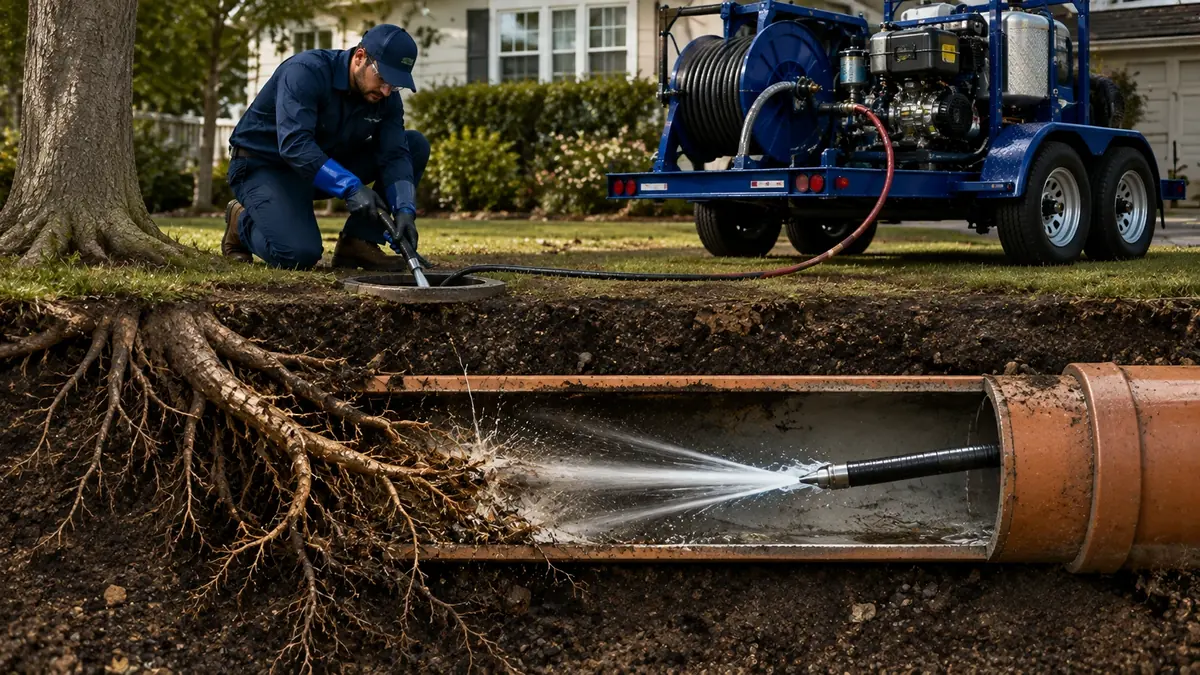 Tree Root Removal with Hydro Jetting in Cedar Ridge
